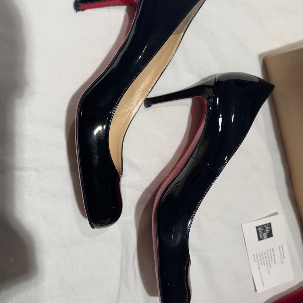 Christian Louboutin Patent Leather Black Heels- Size 39 - Picture 3 of 10